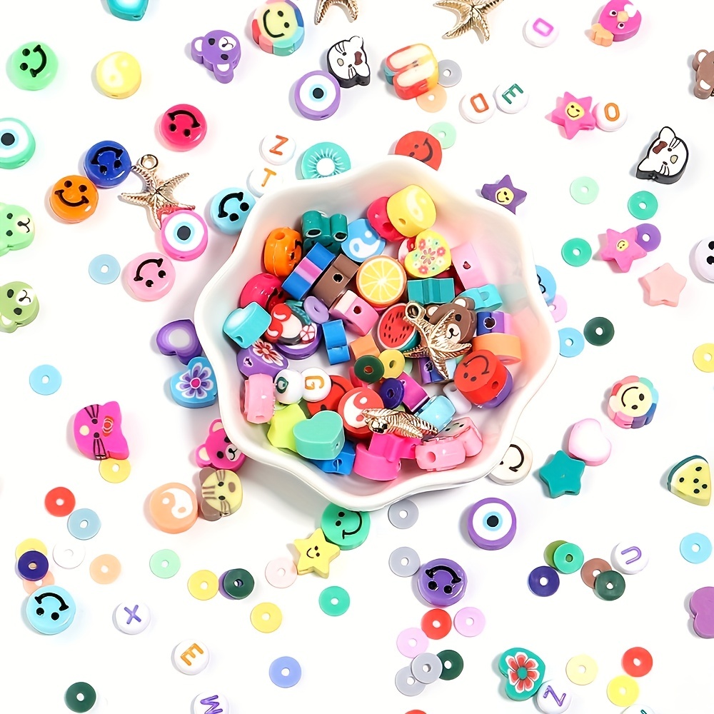 Polymer Clay Beads Loose Spacer Beads DIY Accessories Set Box